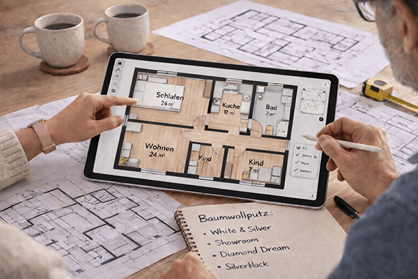 Beratung und Projektplanung für Baumwollputz-Renovierung mit Wolcolor