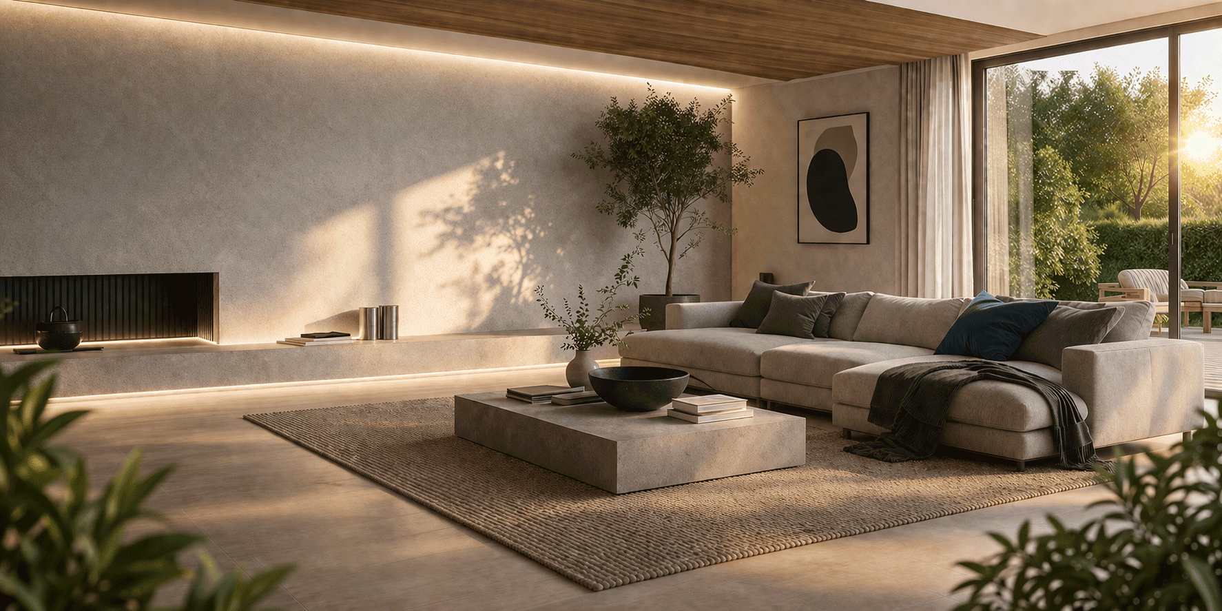 Wand mit Baumwollputz – natürliche Wandoberfläche von Wolcolor